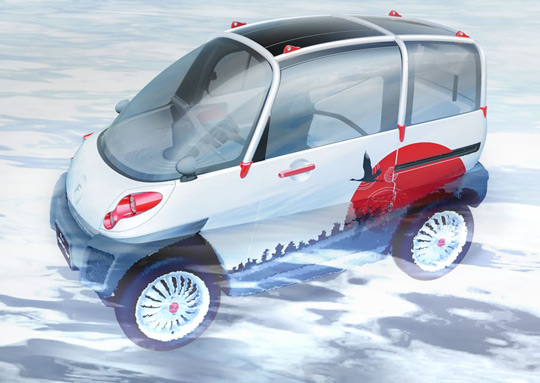 Электромобиль Fomm Concept One в воде